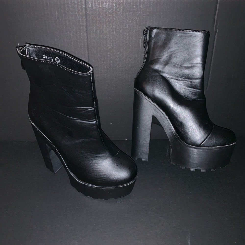 SOLD - Black Platform Heels/Boots